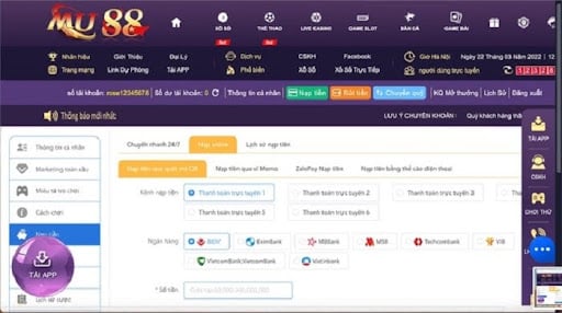 Hướng dẫn cách nạp tiền MU88 chi tiết nhất năm 2025