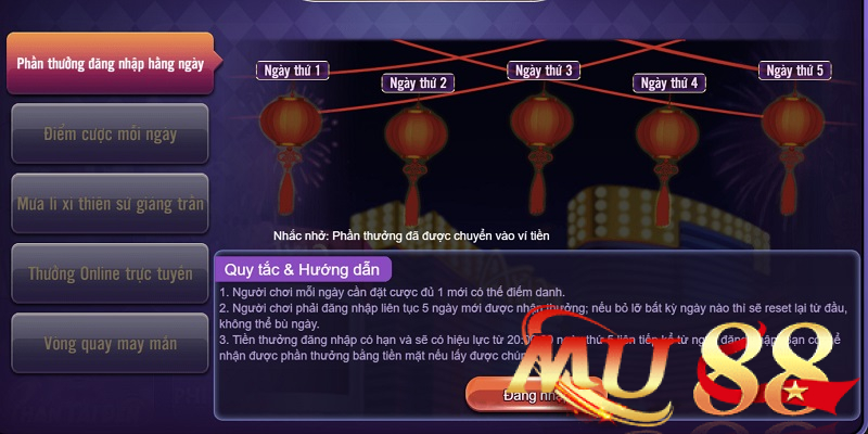 Sảnh ON Game Bài Mu88 - Game Bài 3D Dễ Chơi, Đa Dạng 4 Tận dụng khuyến mãi hợp lý